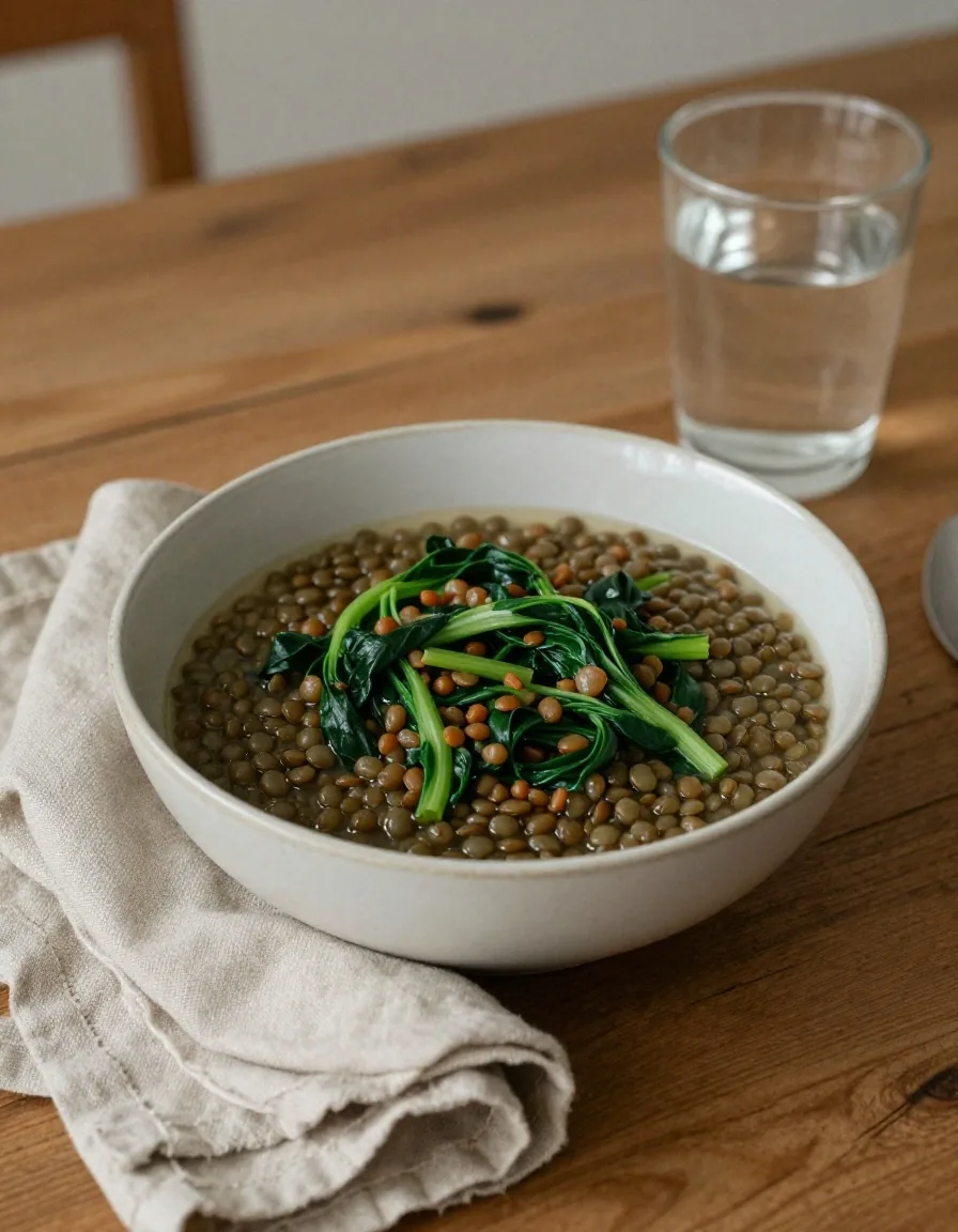 Repas simple sur papier mat à une table de cuisine